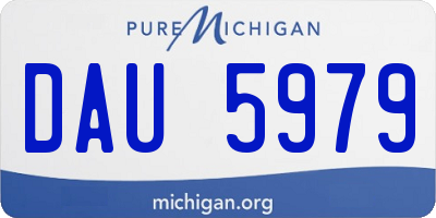 MI license plate DAU5979