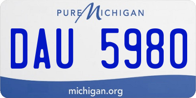 MI license plate DAU5980