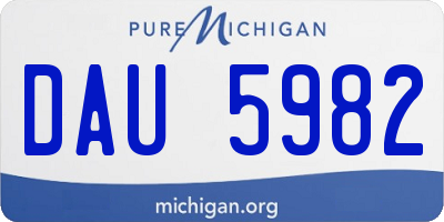 MI license plate DAU5982