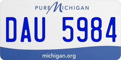 MI license plate DAU5984