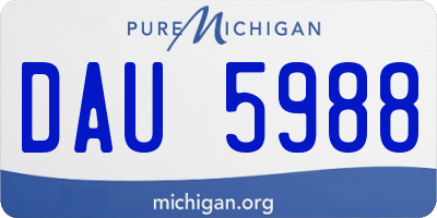 MI license plate DAU5988