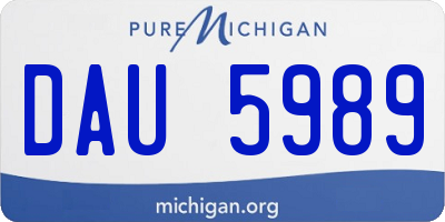 MI license plate DAU5989