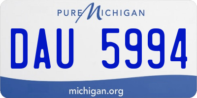 MI license plate DAU5994