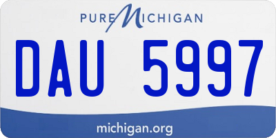 MI license plate DAU5997