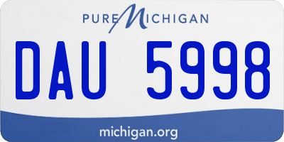 MI license plate DAU5998