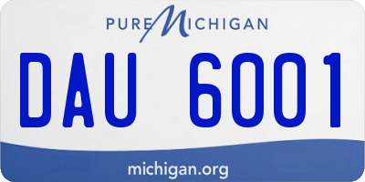 MI license plate DAU6001