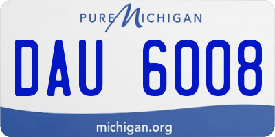 MI license plate DAU6008