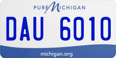 MI license plate DAU6010