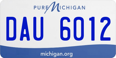 MI license plate DAU6012