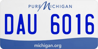 MI license plate DAU6016