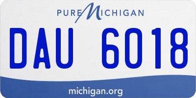 MI license plate DAU6018