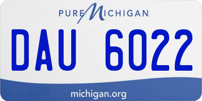 MI license plate DAU6022