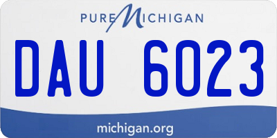MI license plate DAU6023
