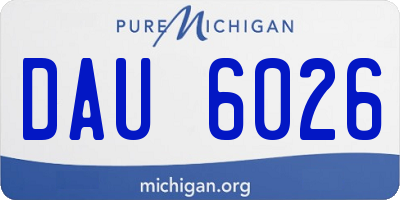MI license plate DAU6026