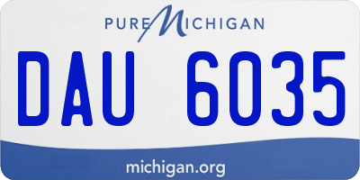 MI license plate DAU6035