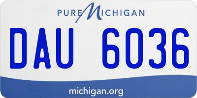MI license plate DAU6036