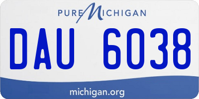 MI license plate DAU6038