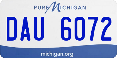 MI license plate DAU6072