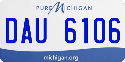 MI license plate DAU6106