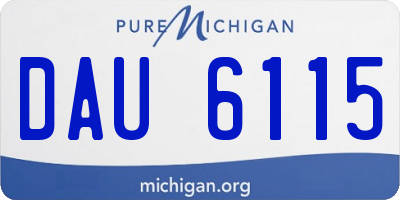 MI license plate DAU6115