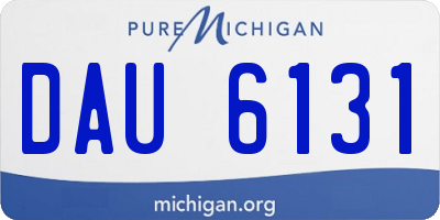 MI license plate DAU6131