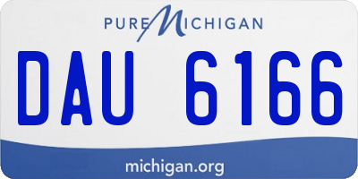 MI license plate DAU6166