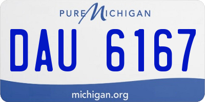 MI license plate DAU6167