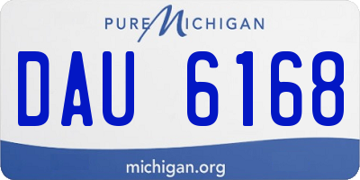 MI license plate DAU6168