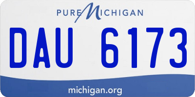 MI license plate DAU6173