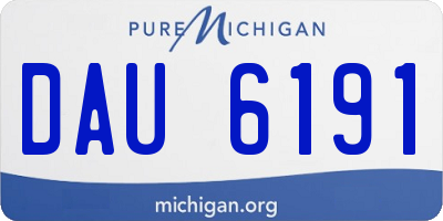 MI license plate DAU6191