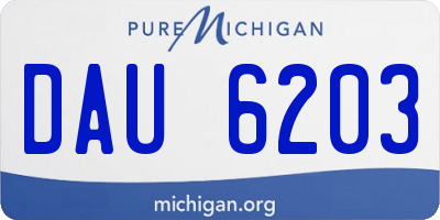 MI license plate DAU6203