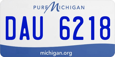 MI license plate DAU6218