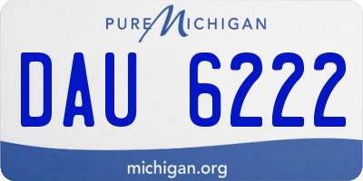 MI license plate DAU6222