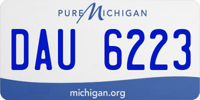 MI license plate DAU6223