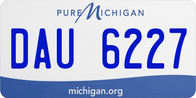 MI license plate DAU6227