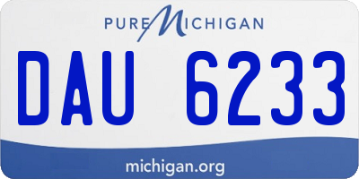 MI license plate DAU6233