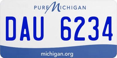 MI license plate DAU6234