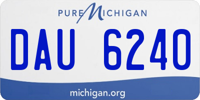 MI license plate DAU6240