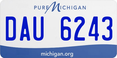 MI license plate DAU6243
