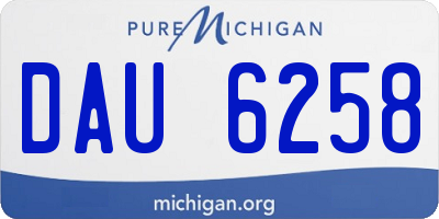 MI license plate DAU6258