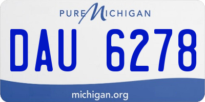 MI license plate DAU6278