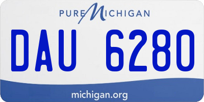MI license plate DAU6280