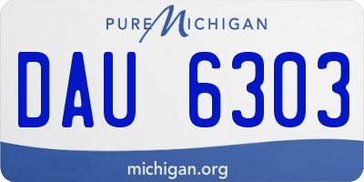 MI license plate DAU6303