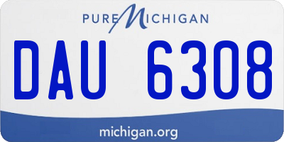 MI license plate DAU6308