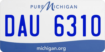 MI license plate DAU6310