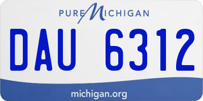 MI license plate DAU6312