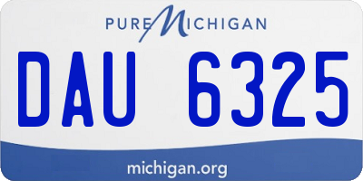 MI license plate DAU6325