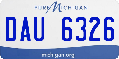 MI license plate DAU6326