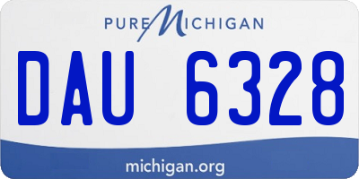 MI license plate DAU6328