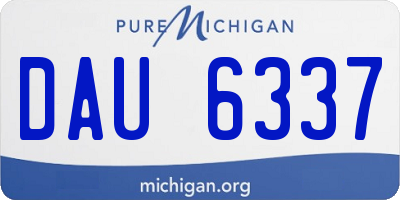 MI license plate DAU6337